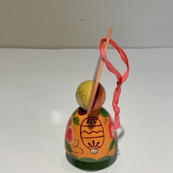 Vintage Wooden Russian Style Doll Christmas Ornament Hand Painted Holiday 5" - Picture 3 of 8